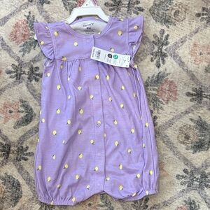 Carter's Lavender Romper with Yellow Lemons